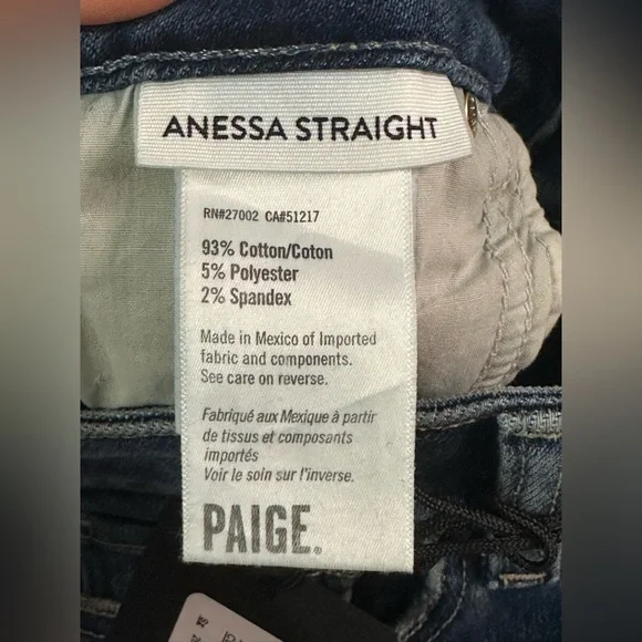 PAIGE Anessa High Rise Straight Leg Jeans Arpeggio Wash Size 28 NWT $249 - Picture 10 of 13